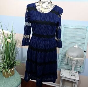 NWT Dina Be Francesca's Blue and Black Mini Dress
